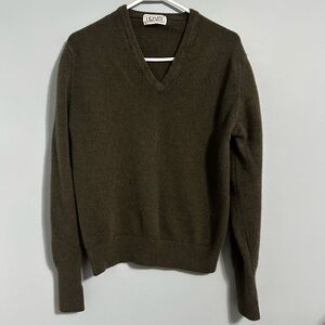 Olive Hoar’s Supply & Co Mink & Wool V-Neck Sweater Classic Knit